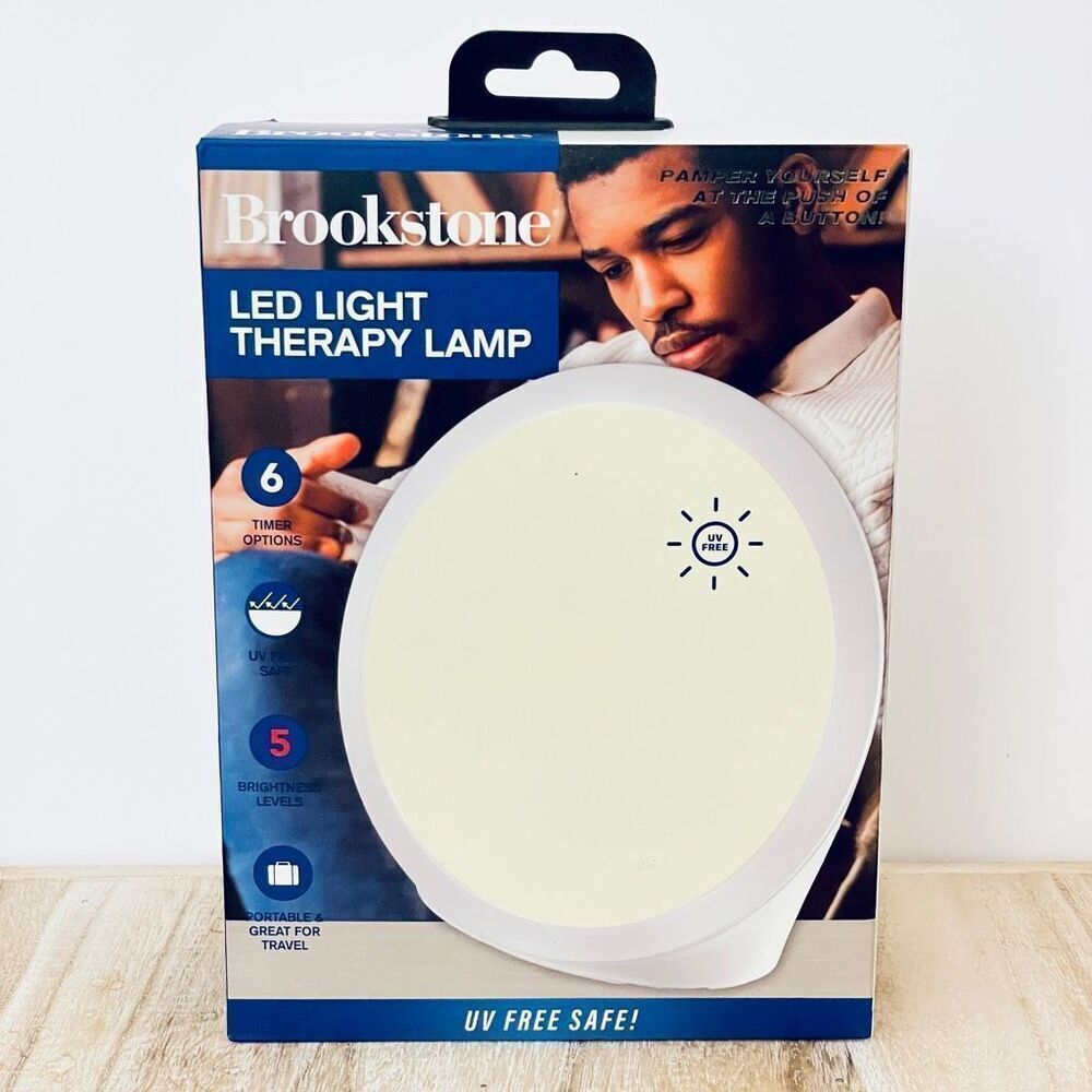 NWT Brookstone LED Light SAD Therapy UV Safe Timer 5 Brightness Levels 10000 LUX